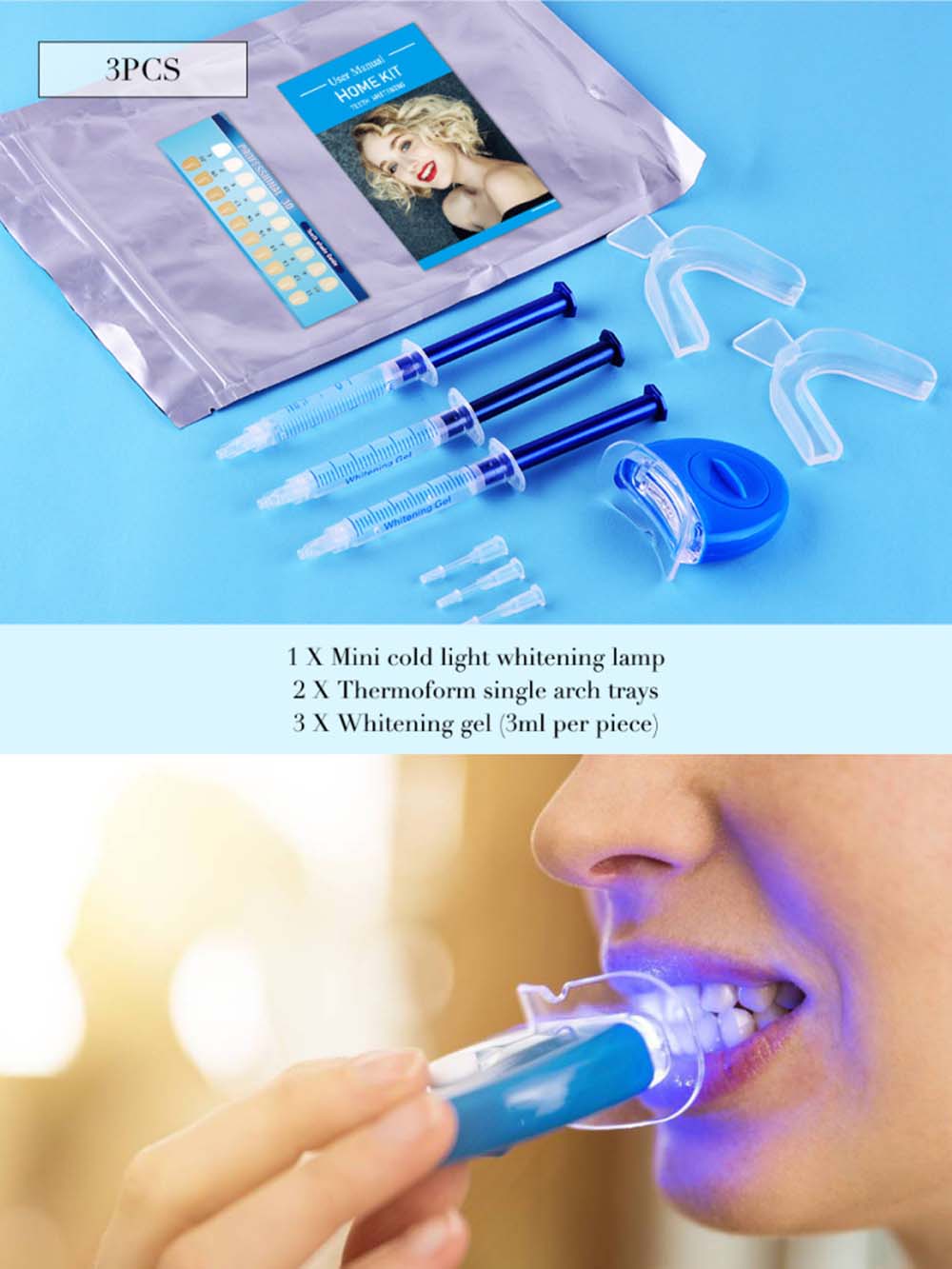 Teeth Whitening Kit - Najwyższej jakości zestaw żelowy do wybielania