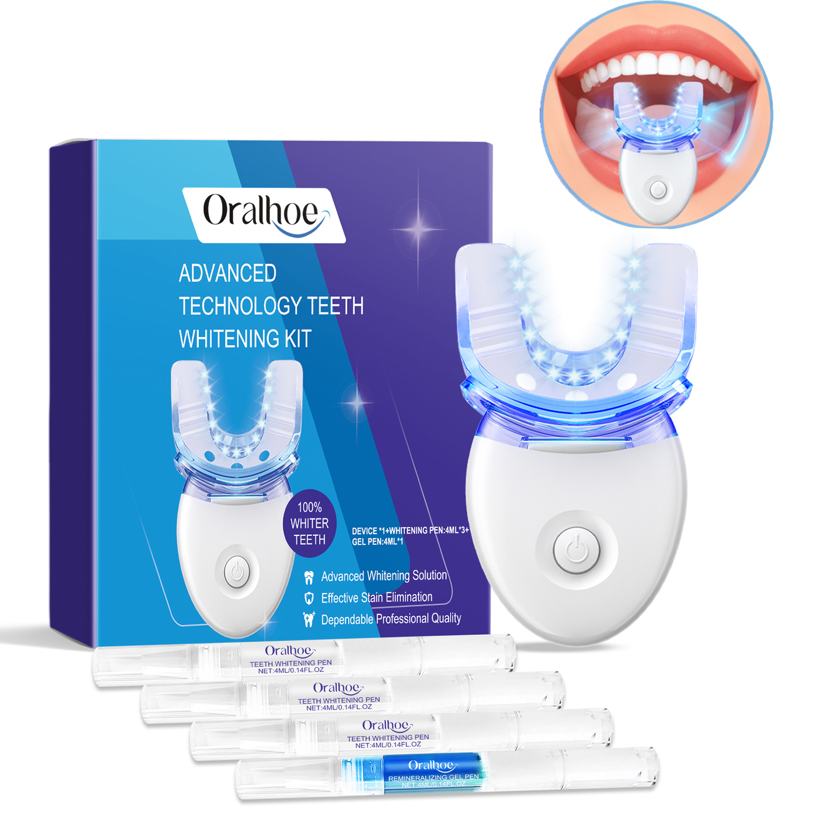 Teeth Whitening Mouthwash - Profesjonalny zestaw do wybielania zębów z