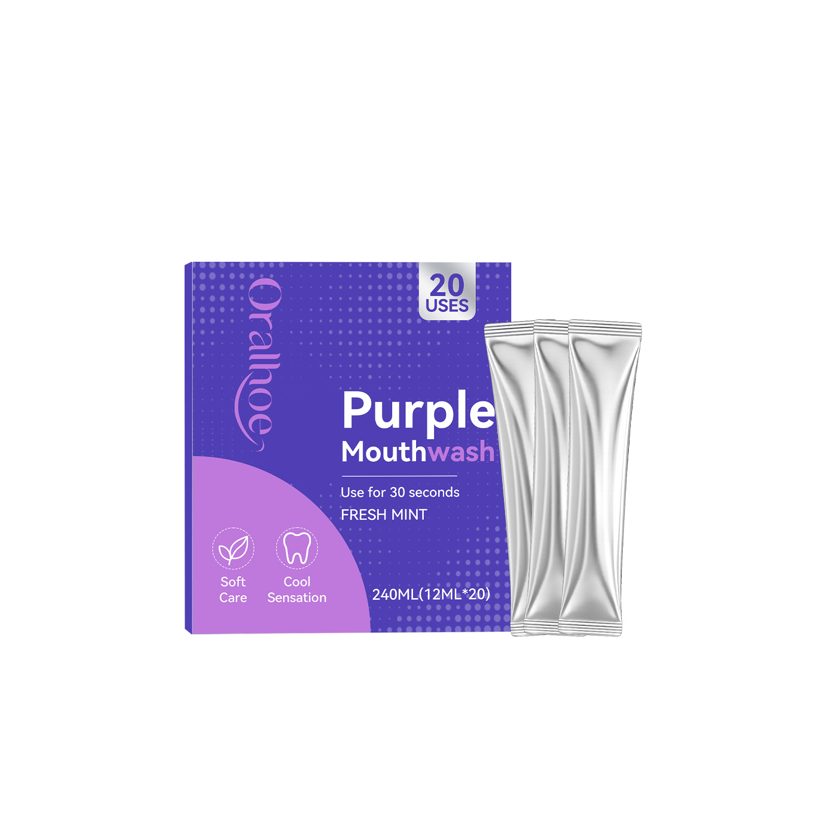 20 sztuk fioletowego płynu do  – Teeth Whitening Mouthwash recenzja i cena
